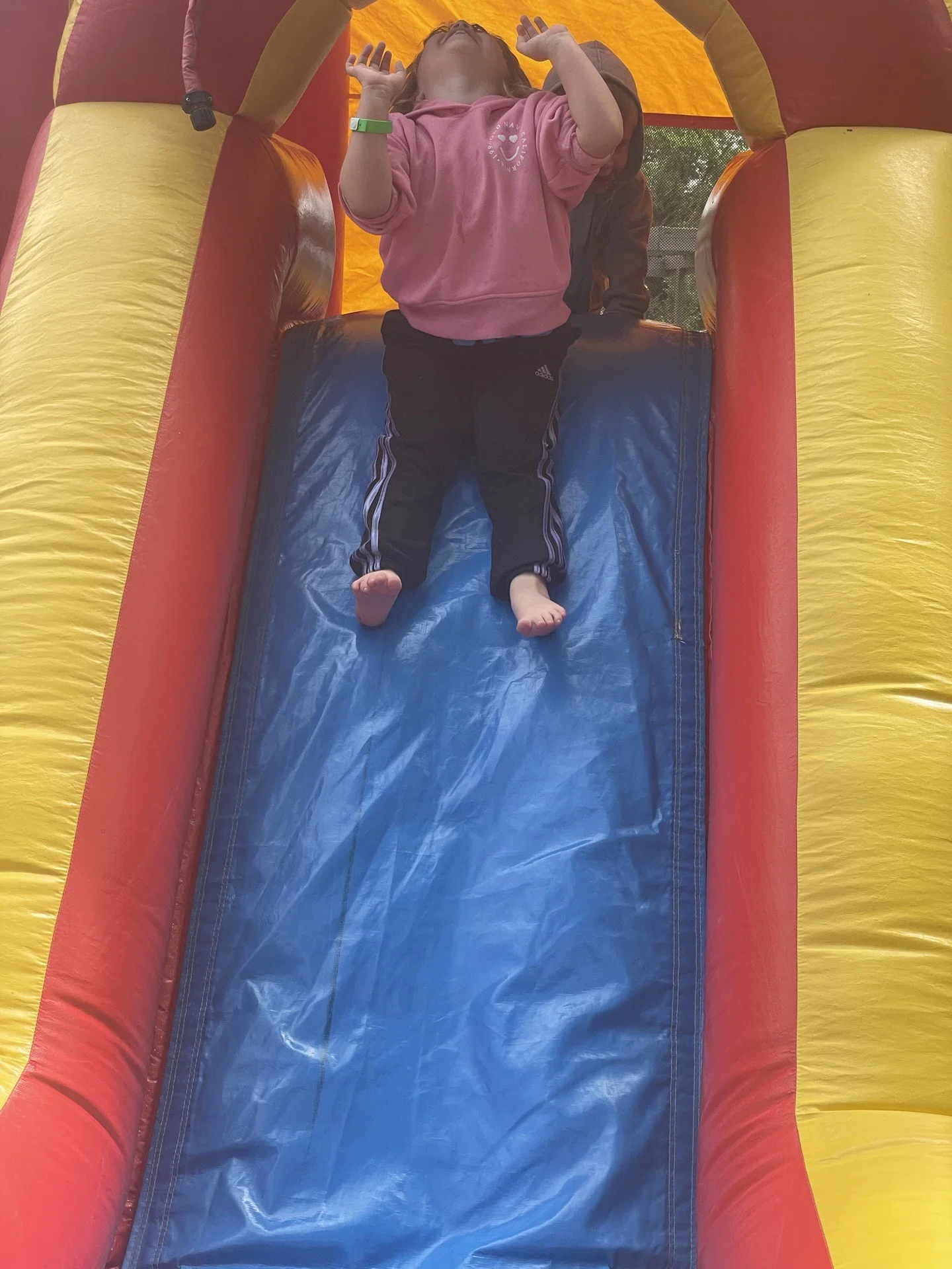 Having a blast on the inflatable slides