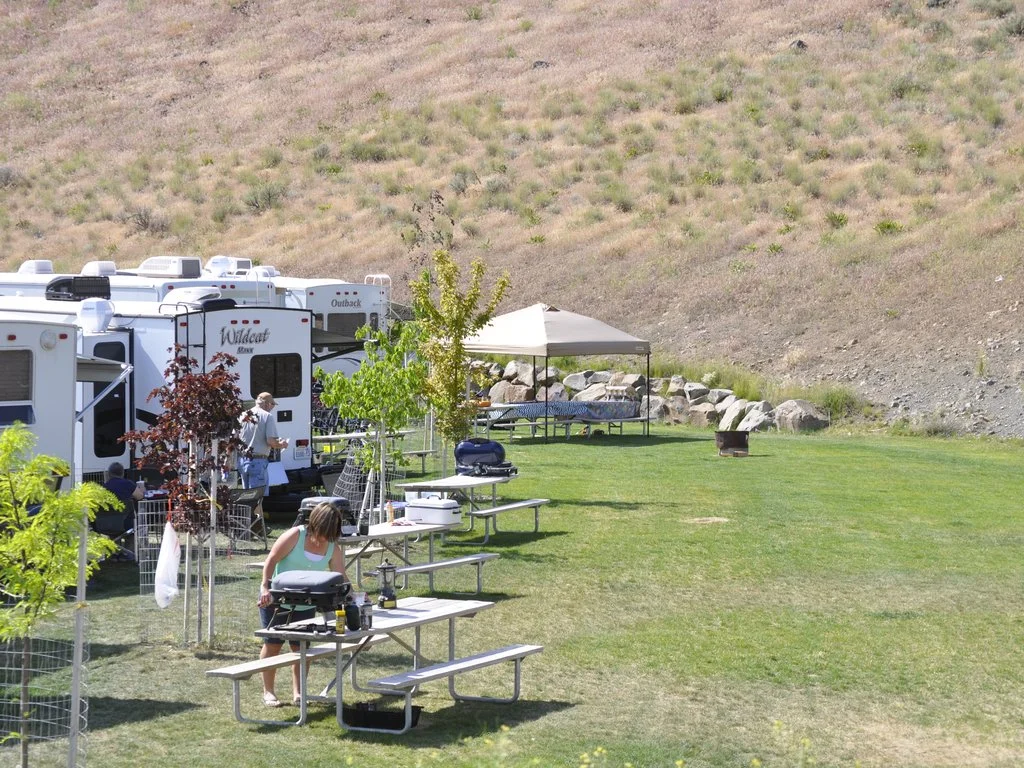Plateau sites with picnic tables