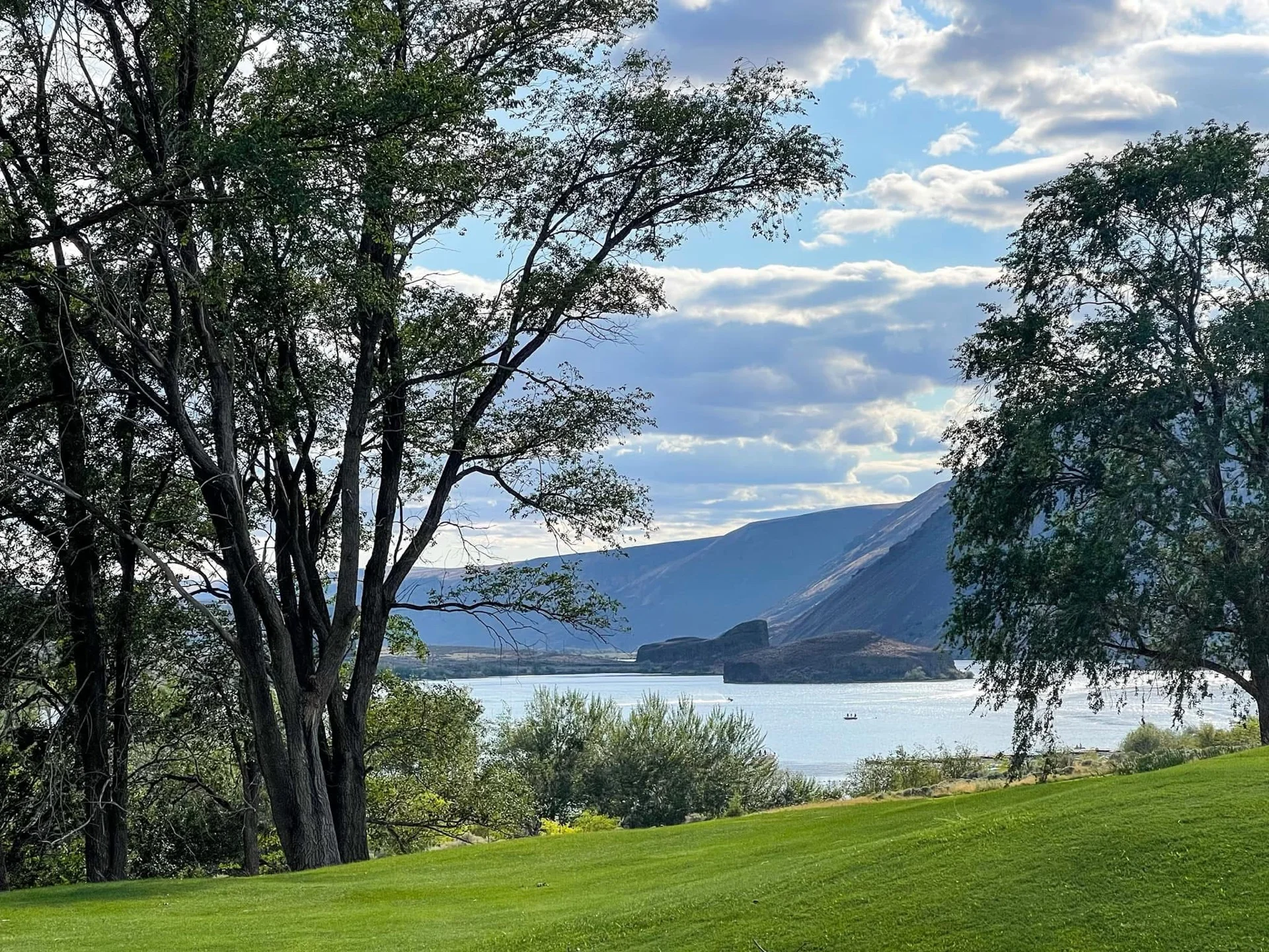 Golf course lake view