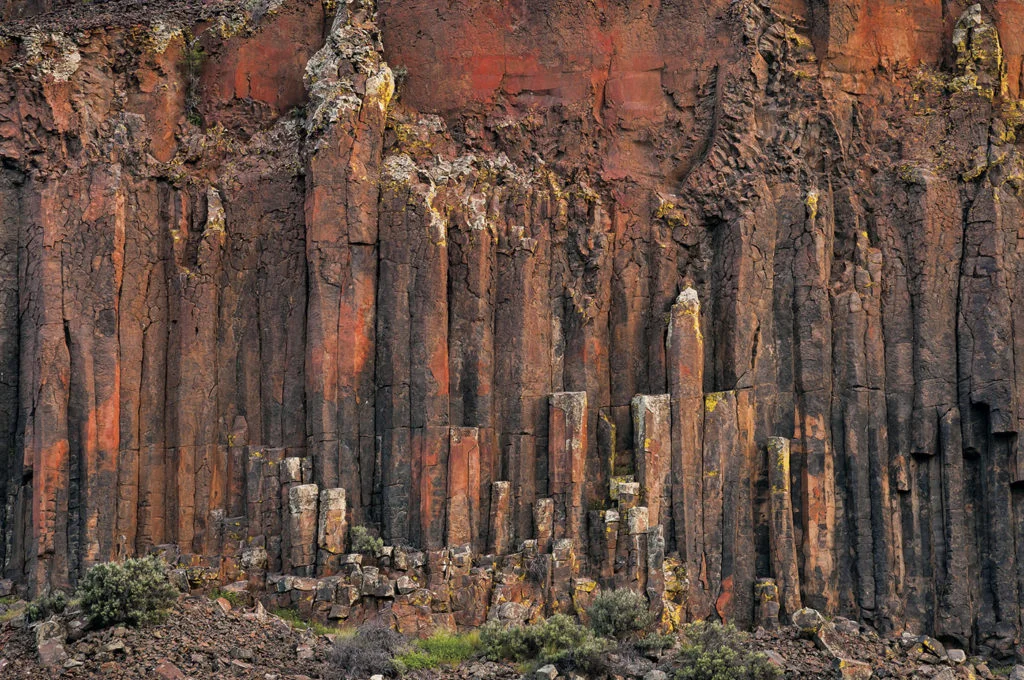 Basalt columns closeup