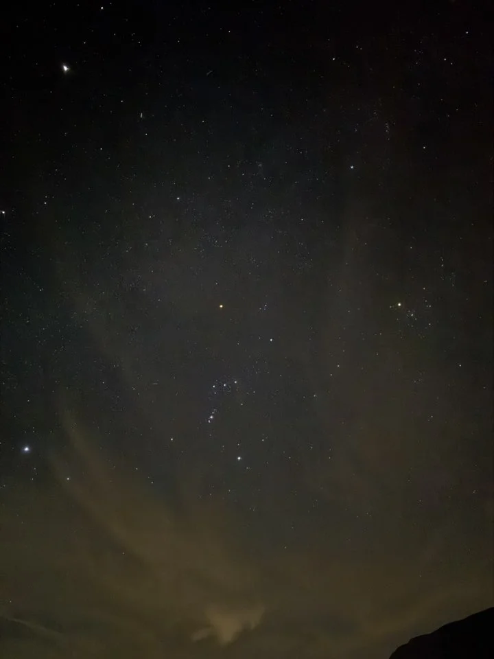 Orion in the clouds
