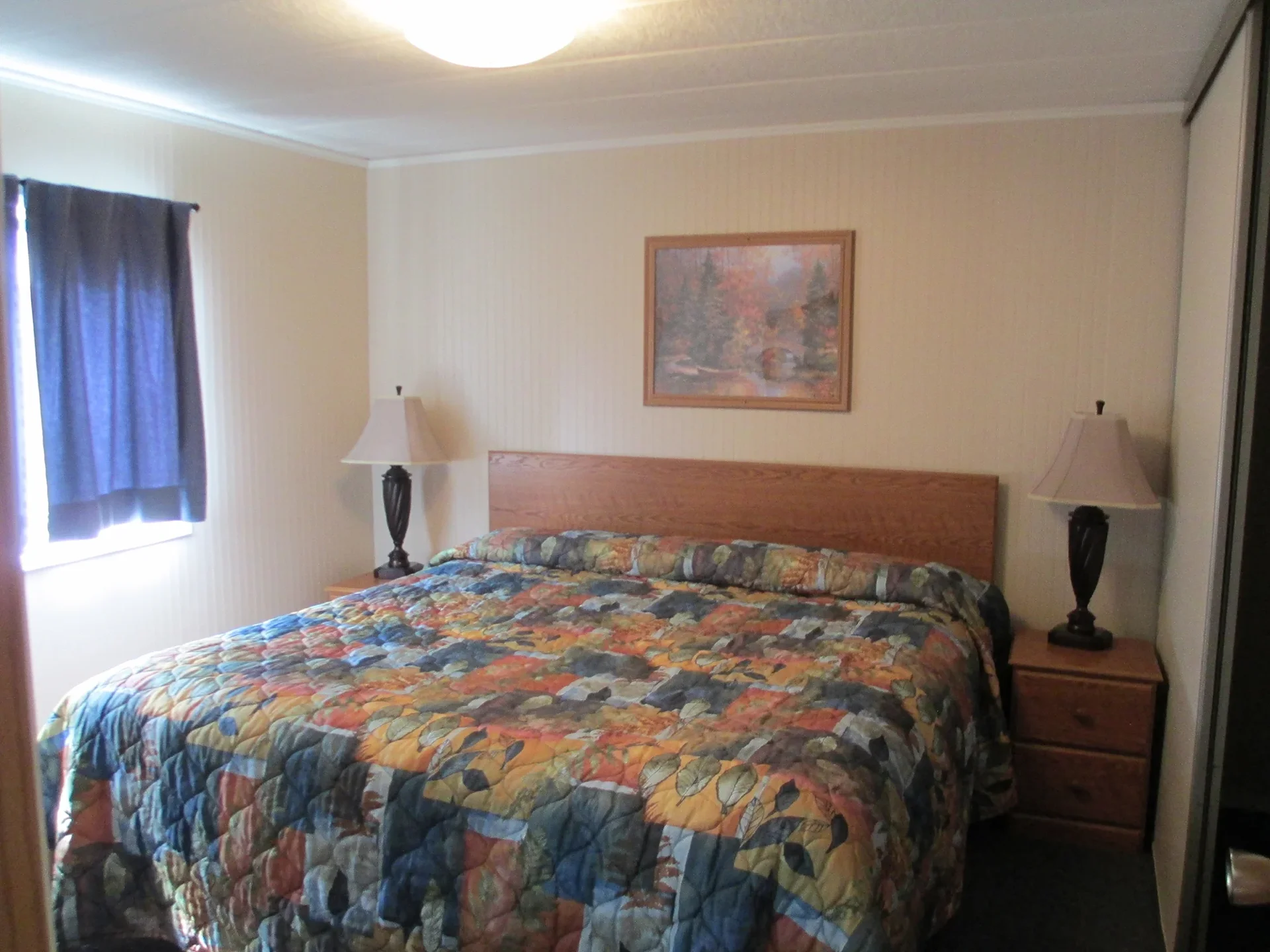 Mobile Home bedroom with king bed